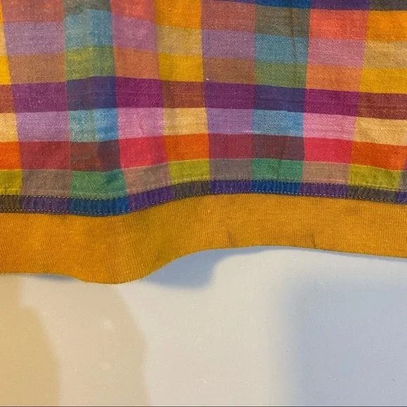 Vintage Retro Tartan Plaid Multicolored Crop Top Size Small - Picture 6 of 8